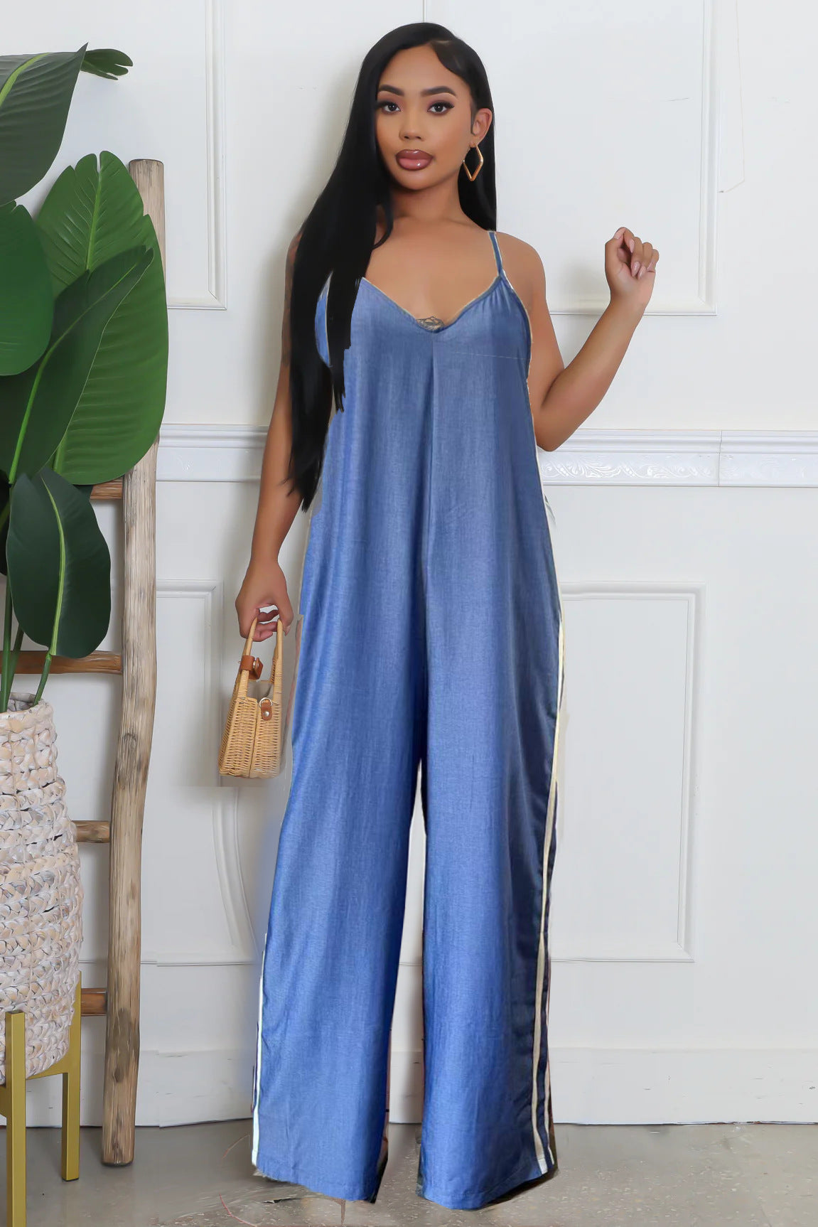 Women Striped Wide-Leg Jumpsuit 3
