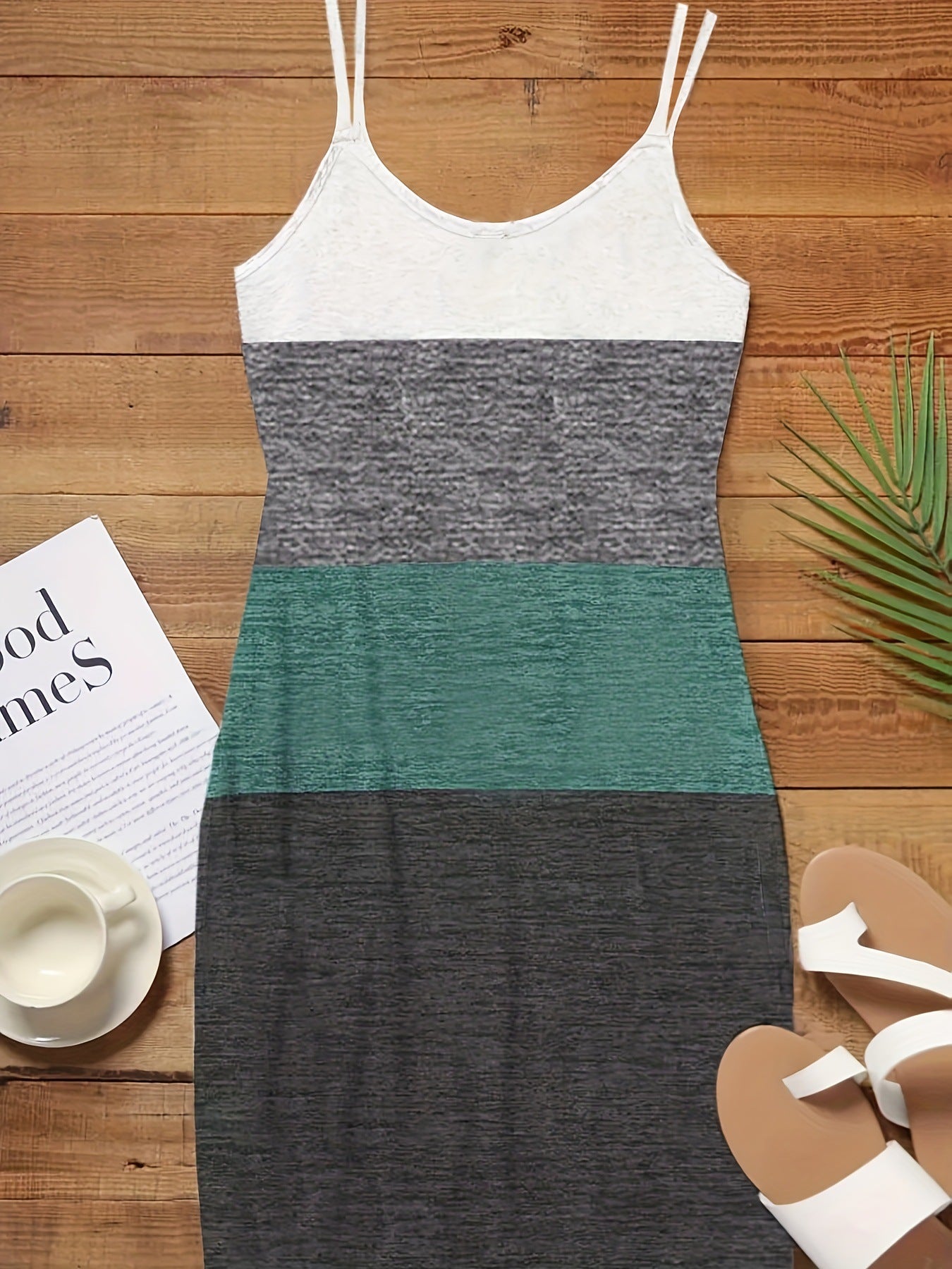 Women Sexy Printed Color Block Short Sleeve Dress 7