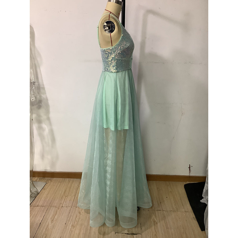 Summer Sexy Elegant Sequin Patchwork Formal Party Evening Dress 7