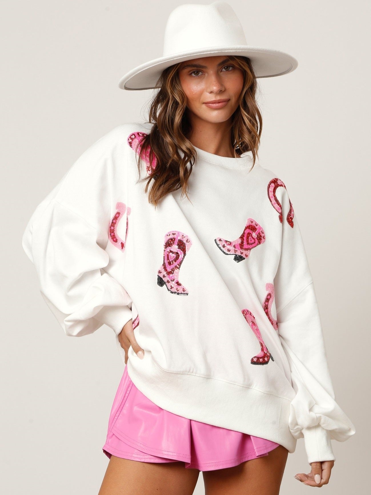 Women Sequin Boots Colorblock Top 3