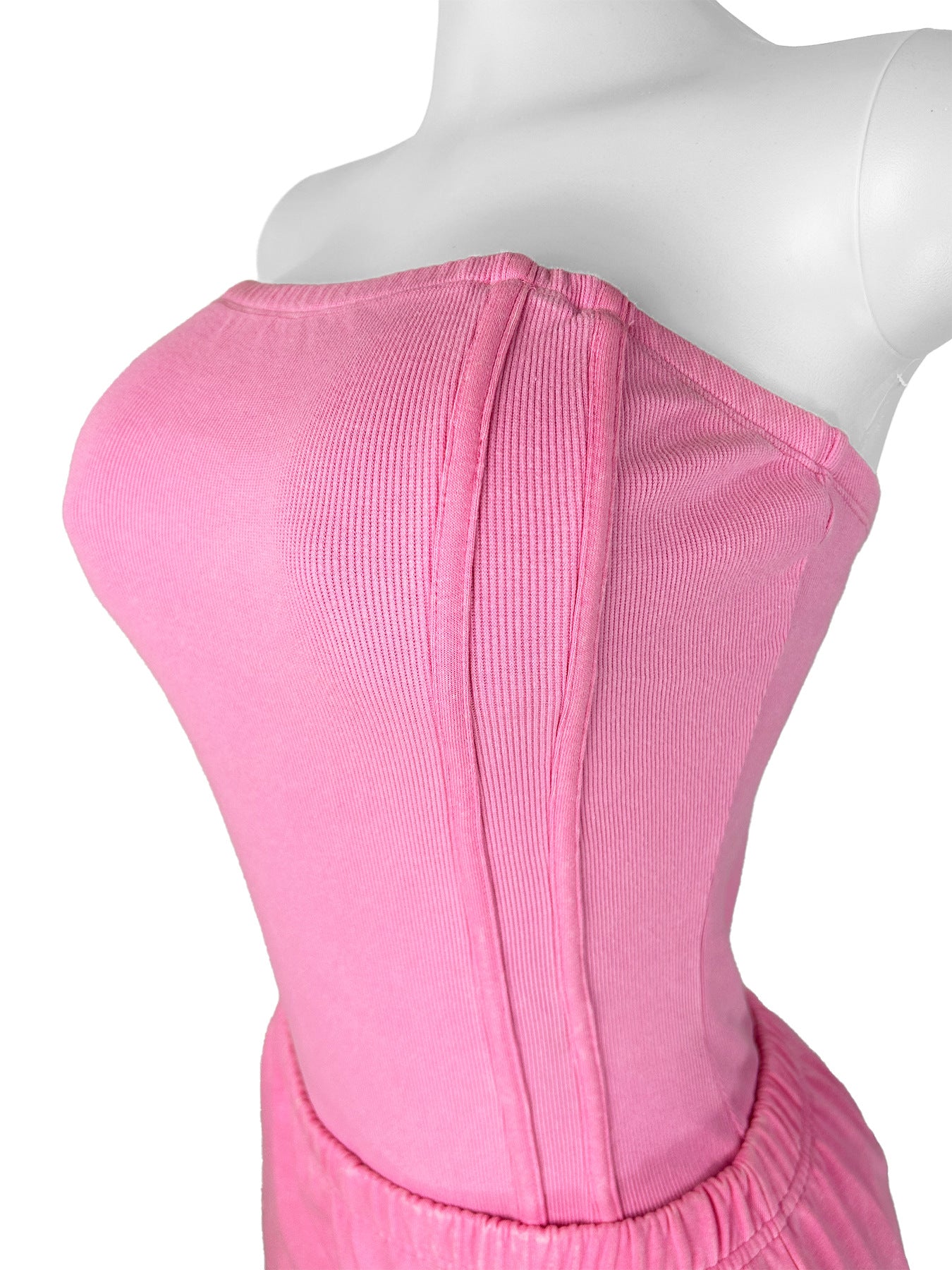 Strapless Slim Bodysuit and Loose Leg Pants Two-Piece Set for Women 11