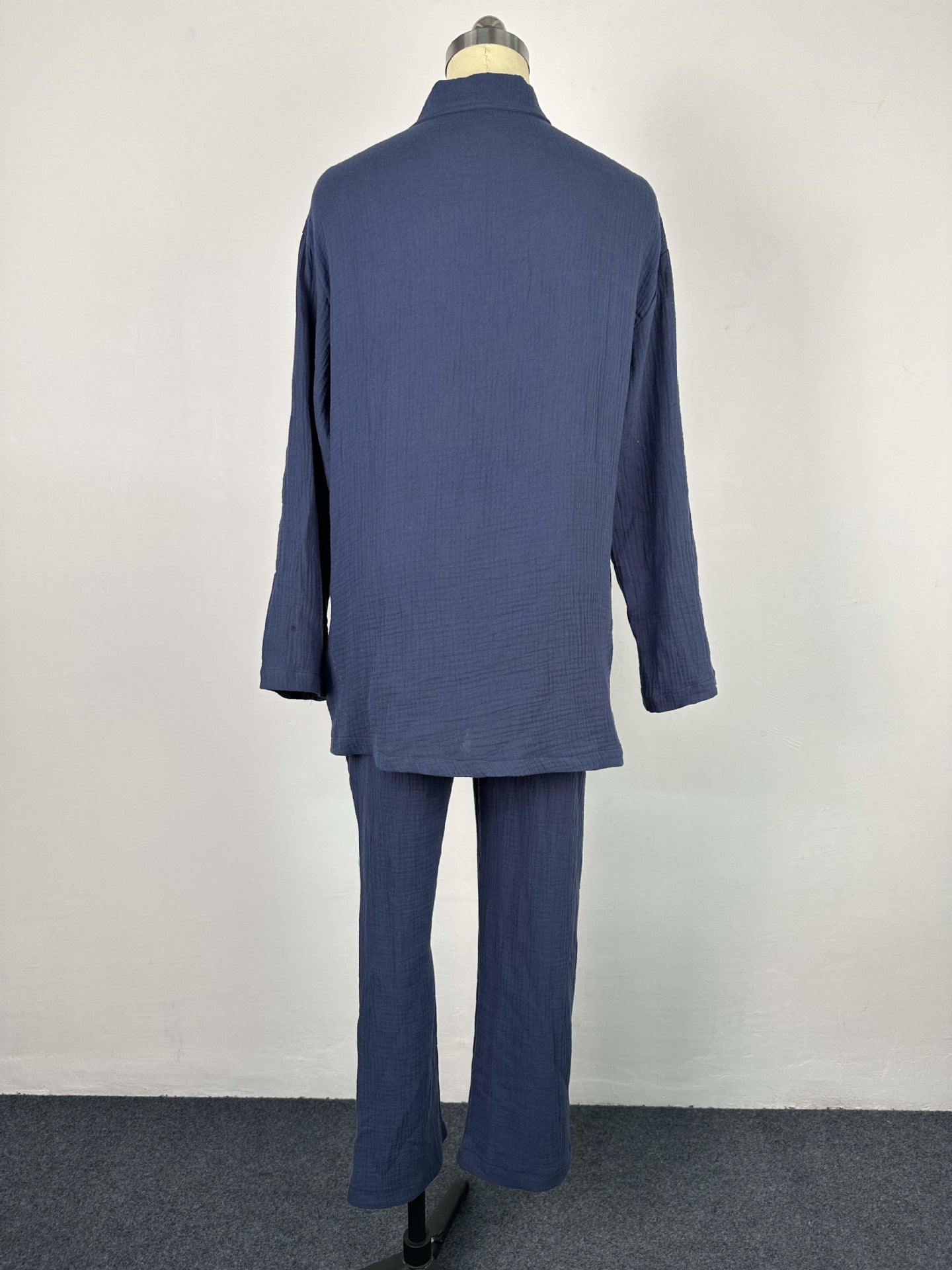 Plus Size Women's Double Crepe Oversized Turndown Collar Long Sleeve Set 19