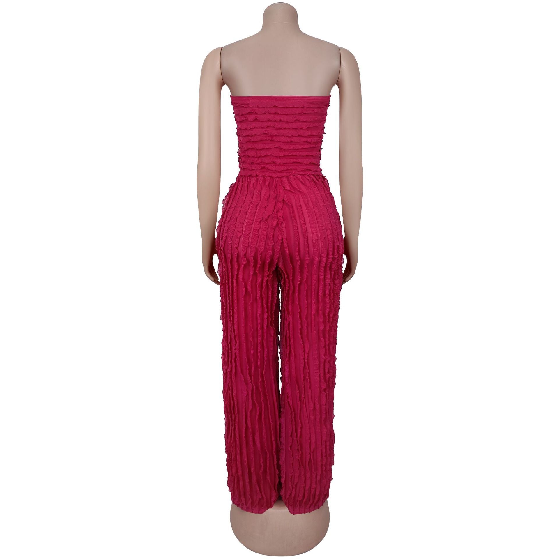 Women solid casual wave pattern jumpsuit 13