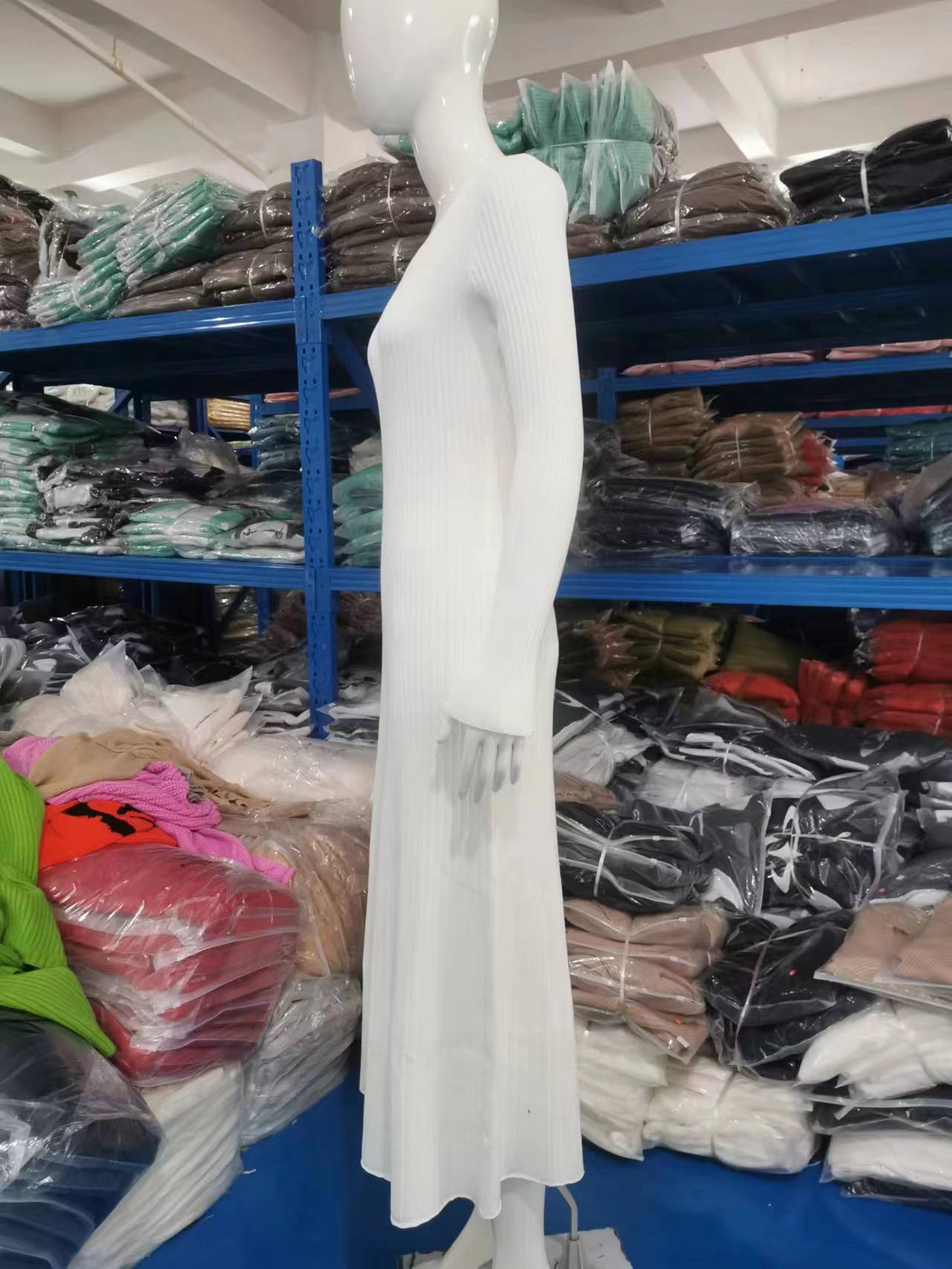 Women Bell Bottom Ribbed Knitting Dress 16