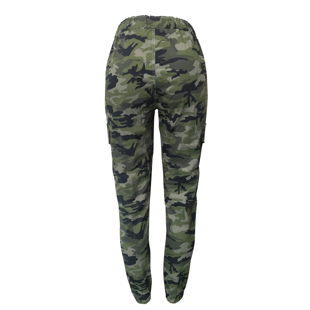 Women's Camouflage Trousers Casual Loose Cargo Pants 9