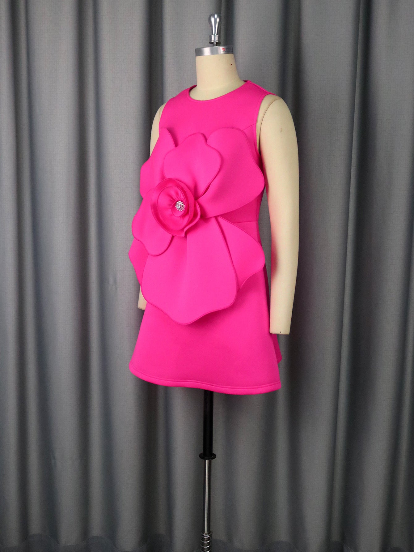 Women Round Neck sleeveless party dress 4