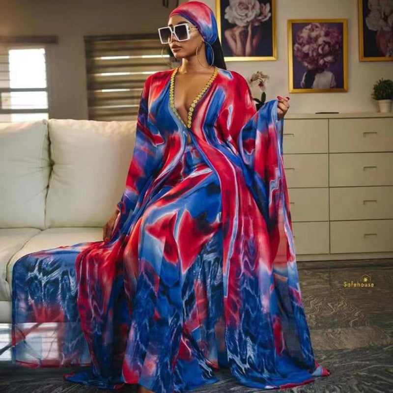 Plus Size African Ladies Printed Long Dress 3