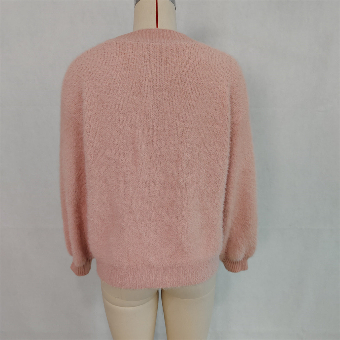 Women autumn/winter casual furry V-neck solid sweater 44