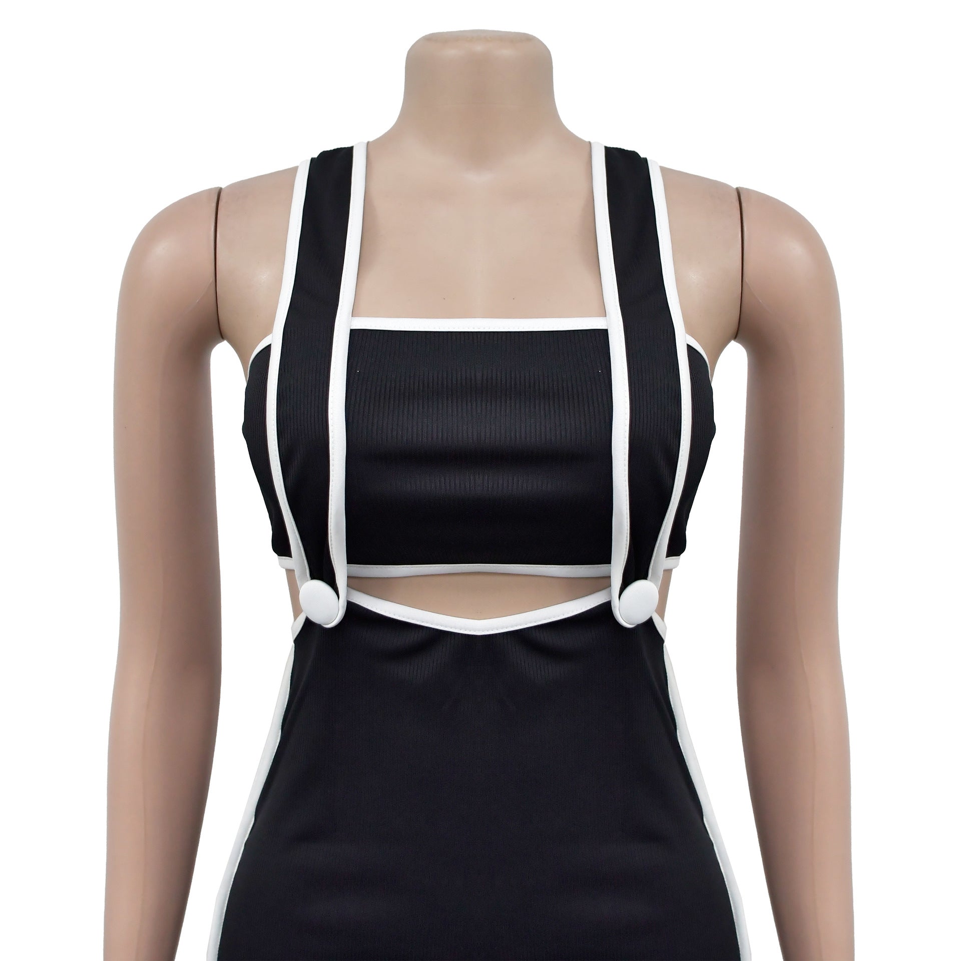 Women Sexy Backless Suspender Top and Long Dress Two-piece Set 14