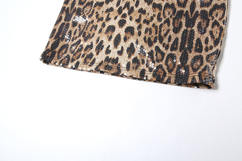 Women summer Style trendy printed sequins Top and Bodycon Skirt two-piece set 18