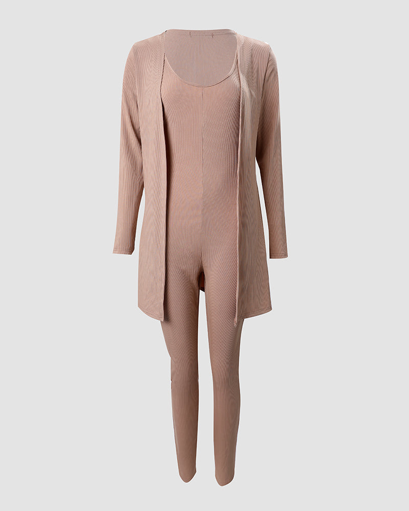 Women Solid Hollow Lace-Up Jumpsuit 3