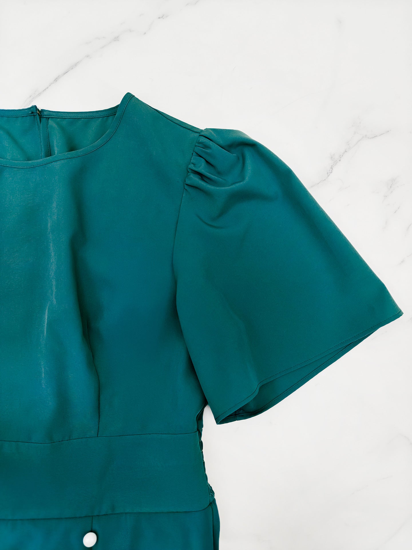 Women's Solid Color Casual Short Sleeve Pleated Dress 6