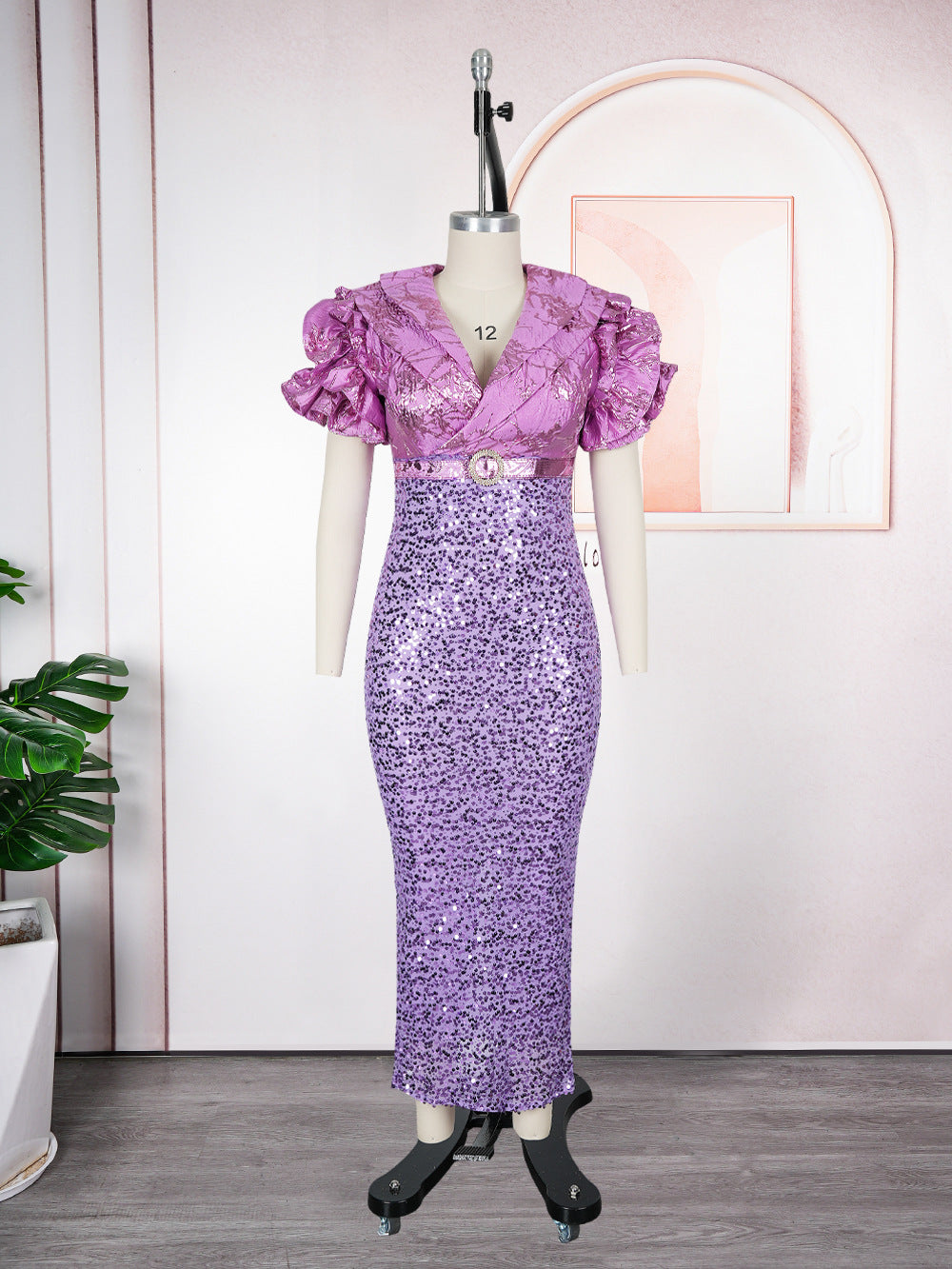 Sequin Dress Women's Plus Size Party Evening Gown 7