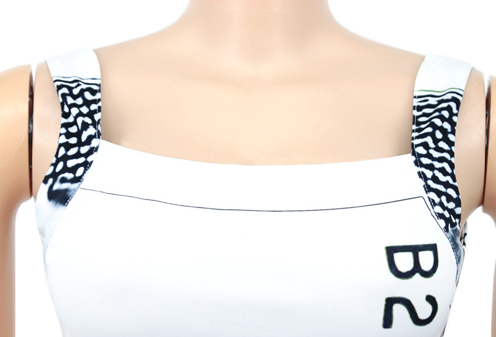 Women Printed Suspender Sexy Maxi Dress 19