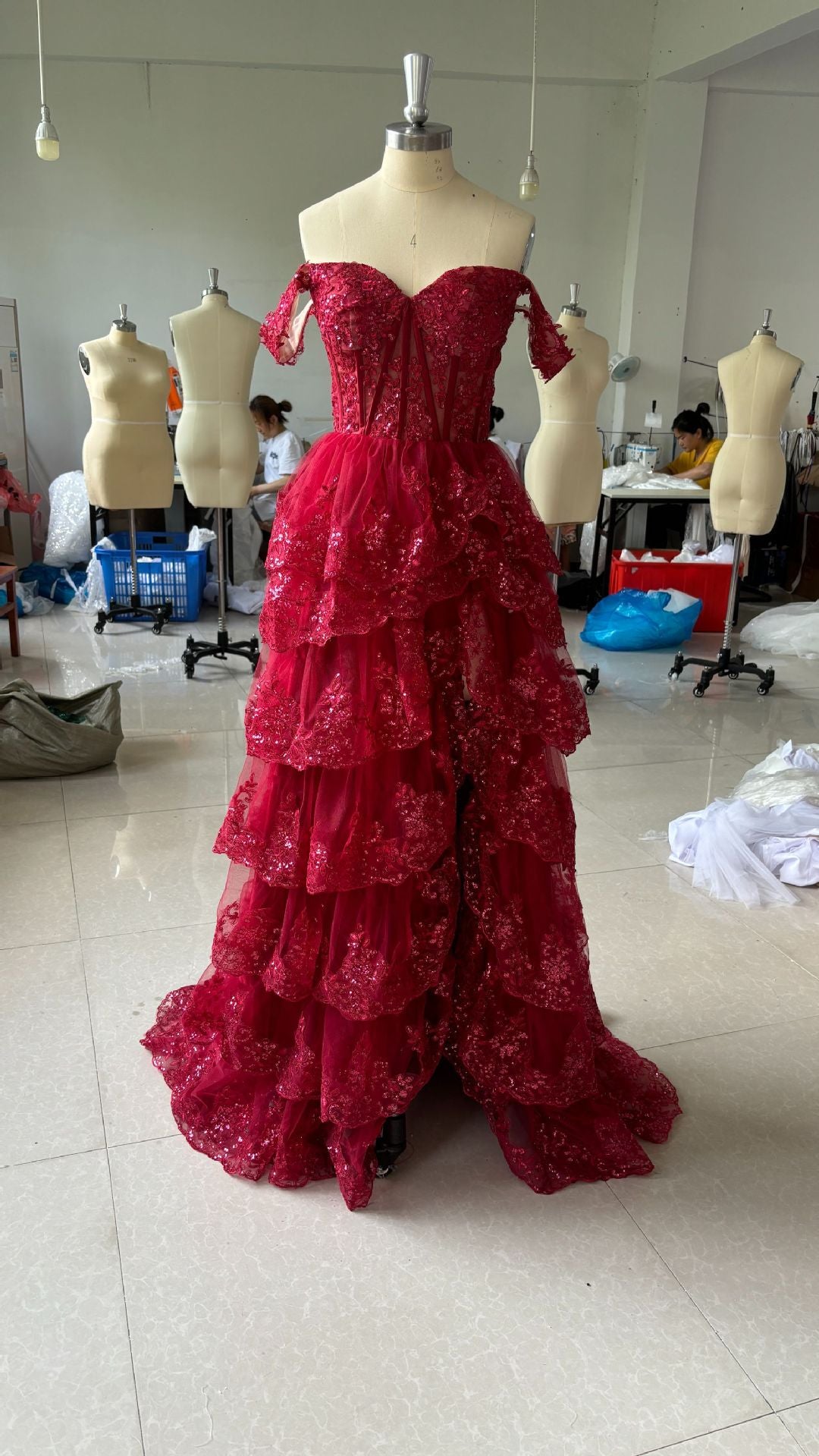 Off Shoulder Slit Formal Party Chic Evening Dress（processing time 7-8 days）