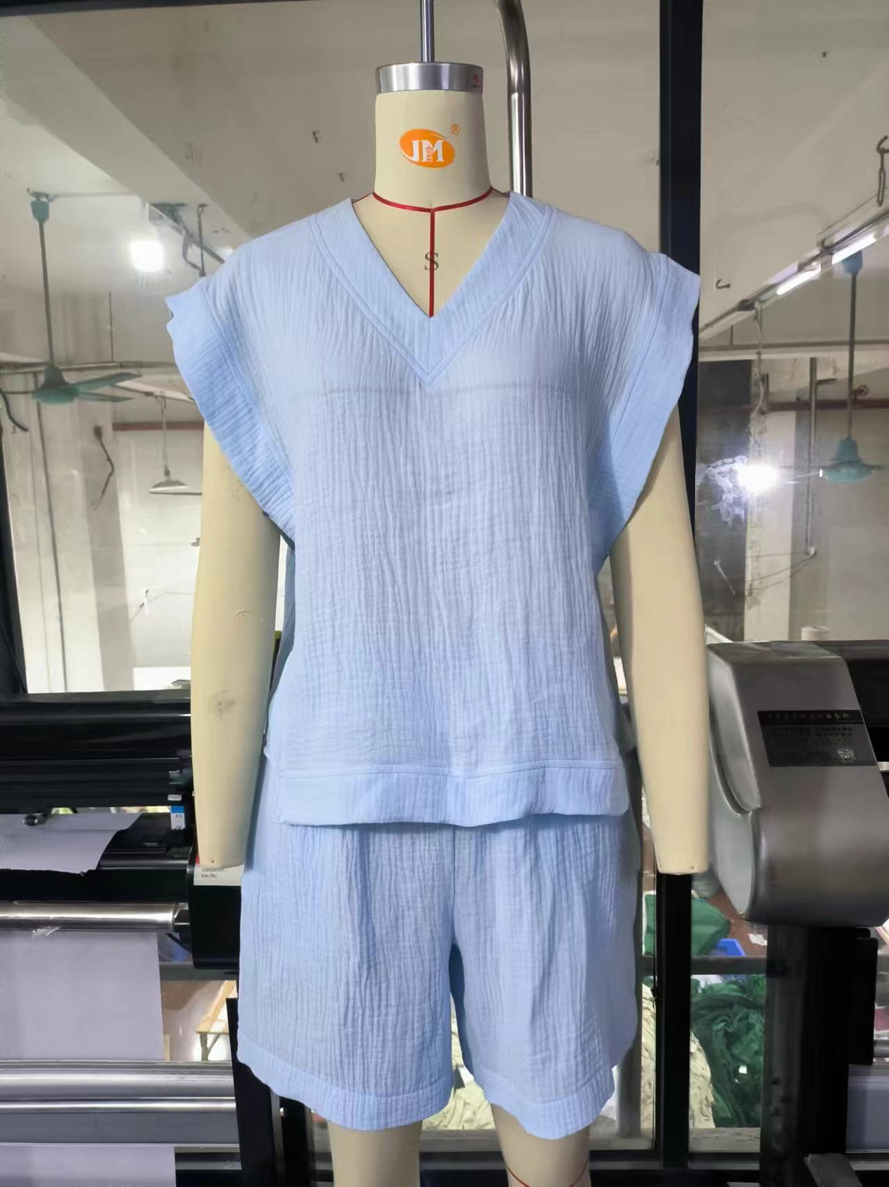 Women Summer Solid Casual Sleeveless Vest and Shorts Two-Piece Set 7