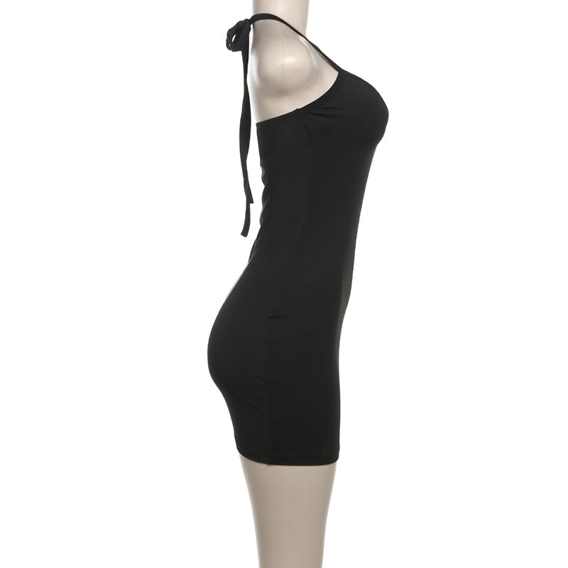 Women V Neck Sexy Lace Bodycon Solid Dress 6