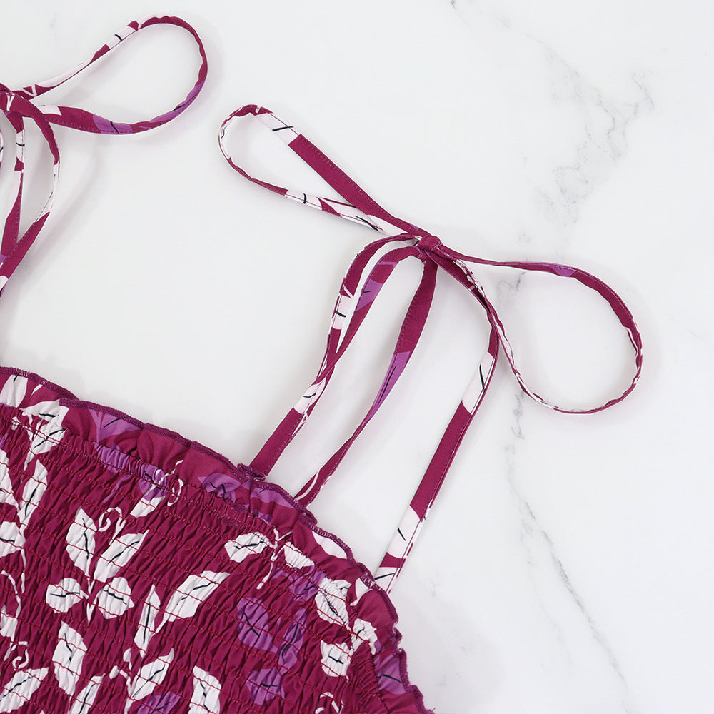 Women's Casual Printed Strap Spring And Summer Holidays Dress 6