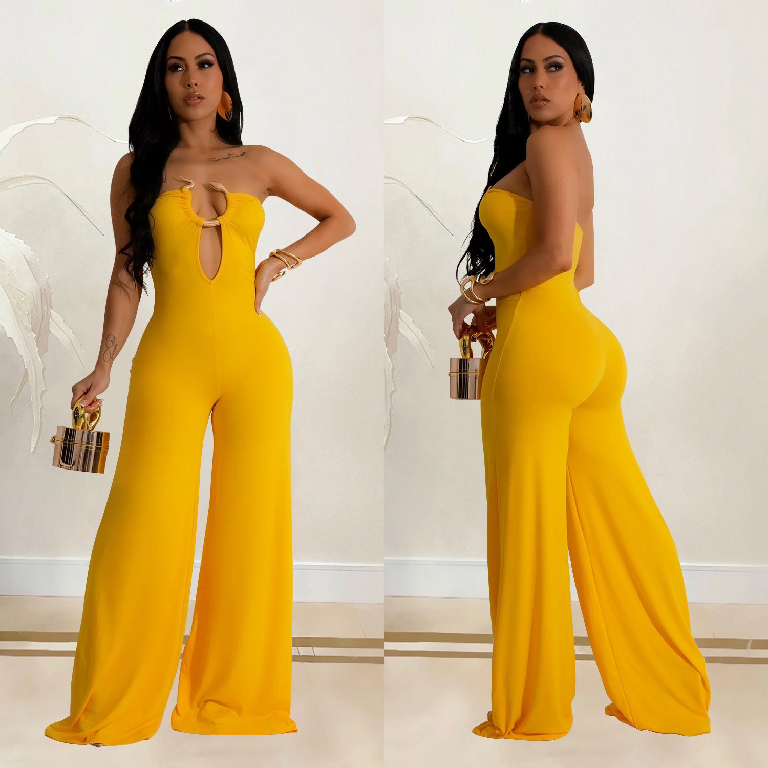 Women Solid off Shoulder Jumpsuit 3