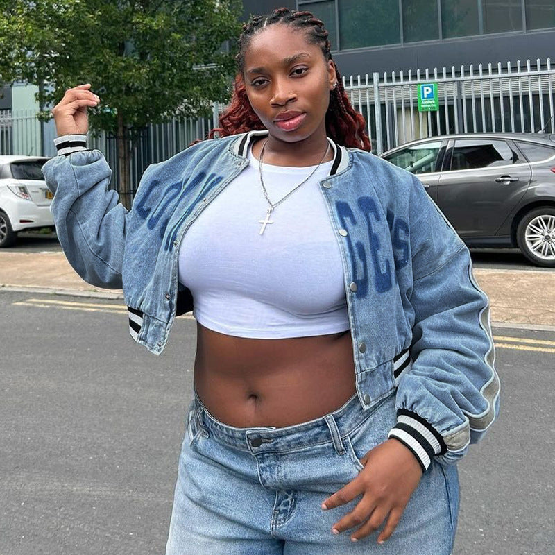 Women's autumn fashion Crop Jacket long sleeve short Jersey 4