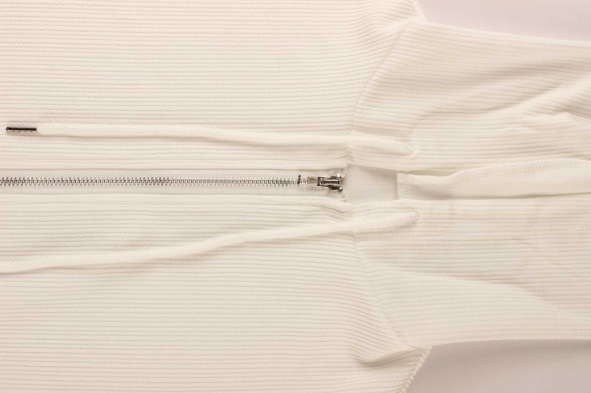 Summer Trendy Style Solid Color Zip-Up Hooded Two Piece Shorts Set 13