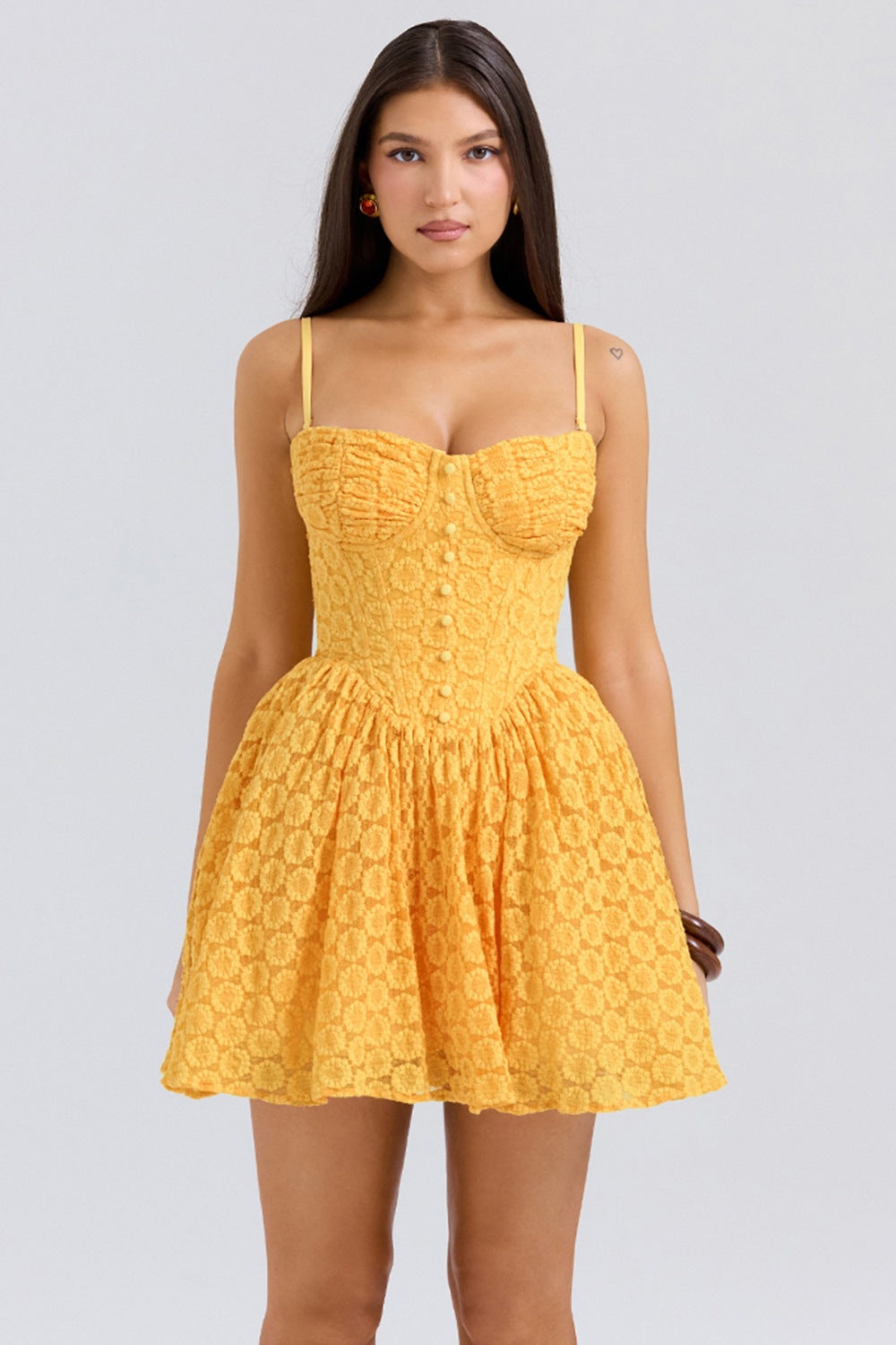 Women's Lace Jacquard A-Line Mini Dress