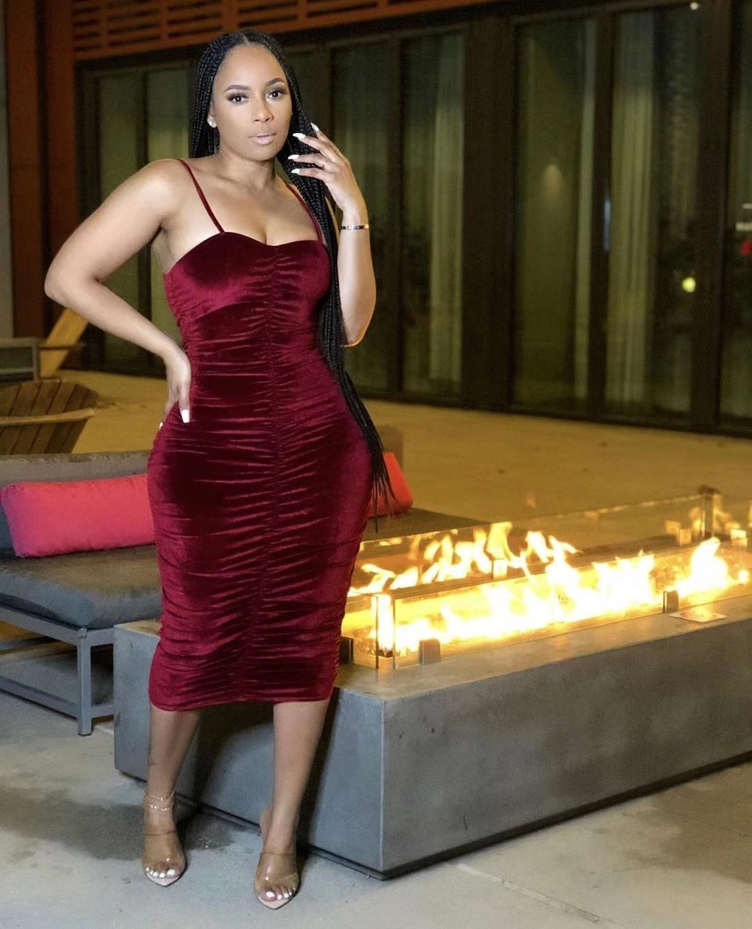 Summer Chic Strap Ruffle Bodycon Dress