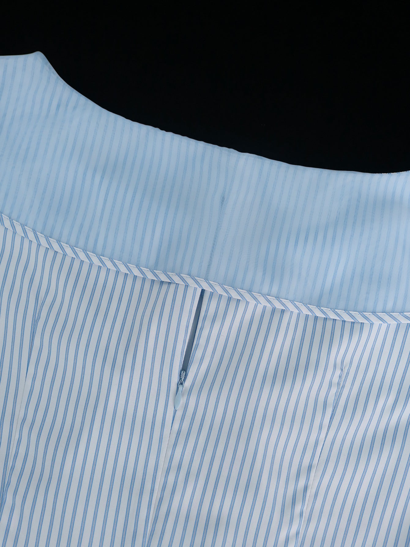 High-Waist Plus Size Women's Contrast Color Woven Striped Bubble Long-Sleeve A-Line Dress 16