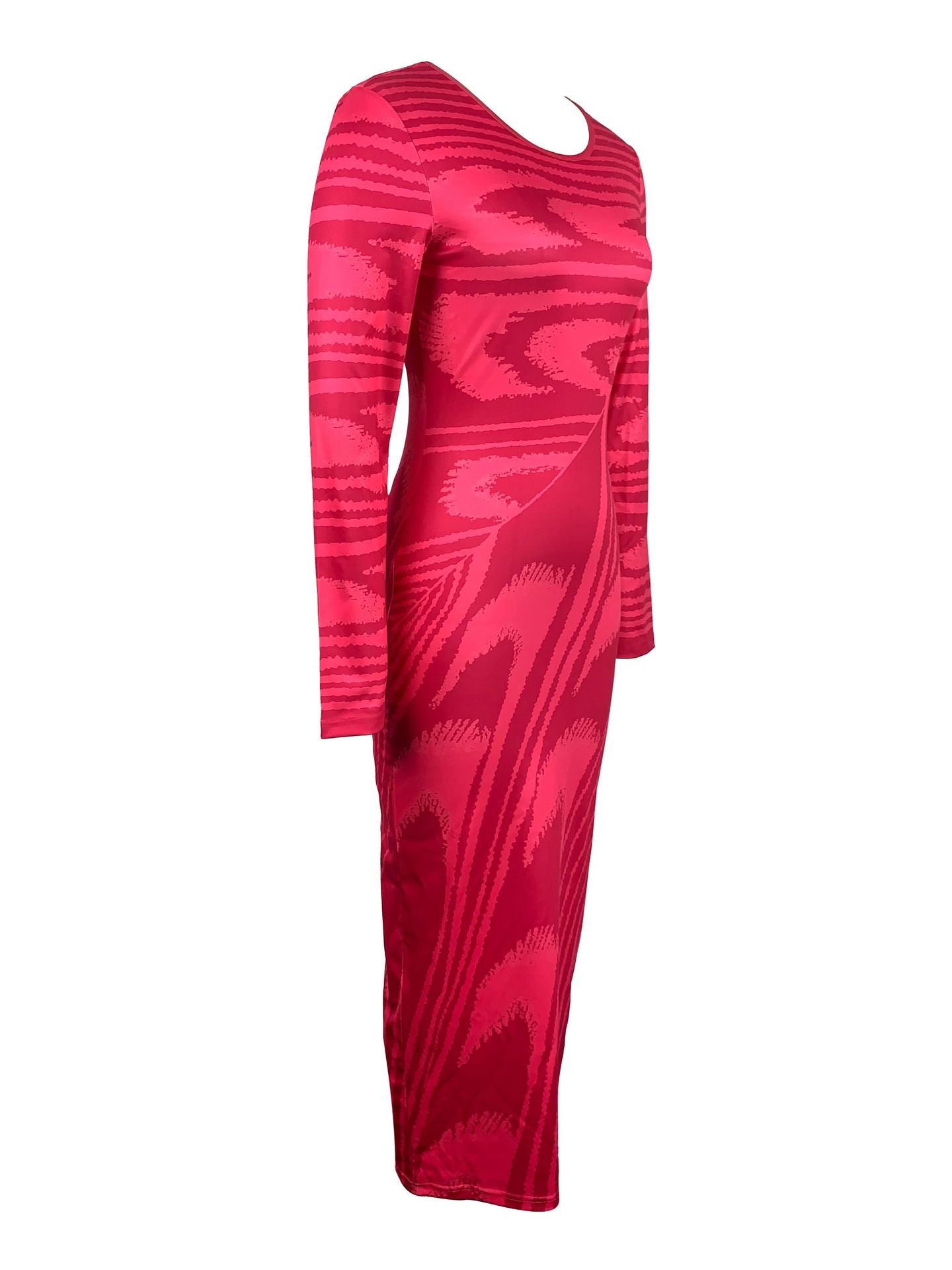 Women Irregular Print Sexy Bodycon Long Sleeve Dress 13