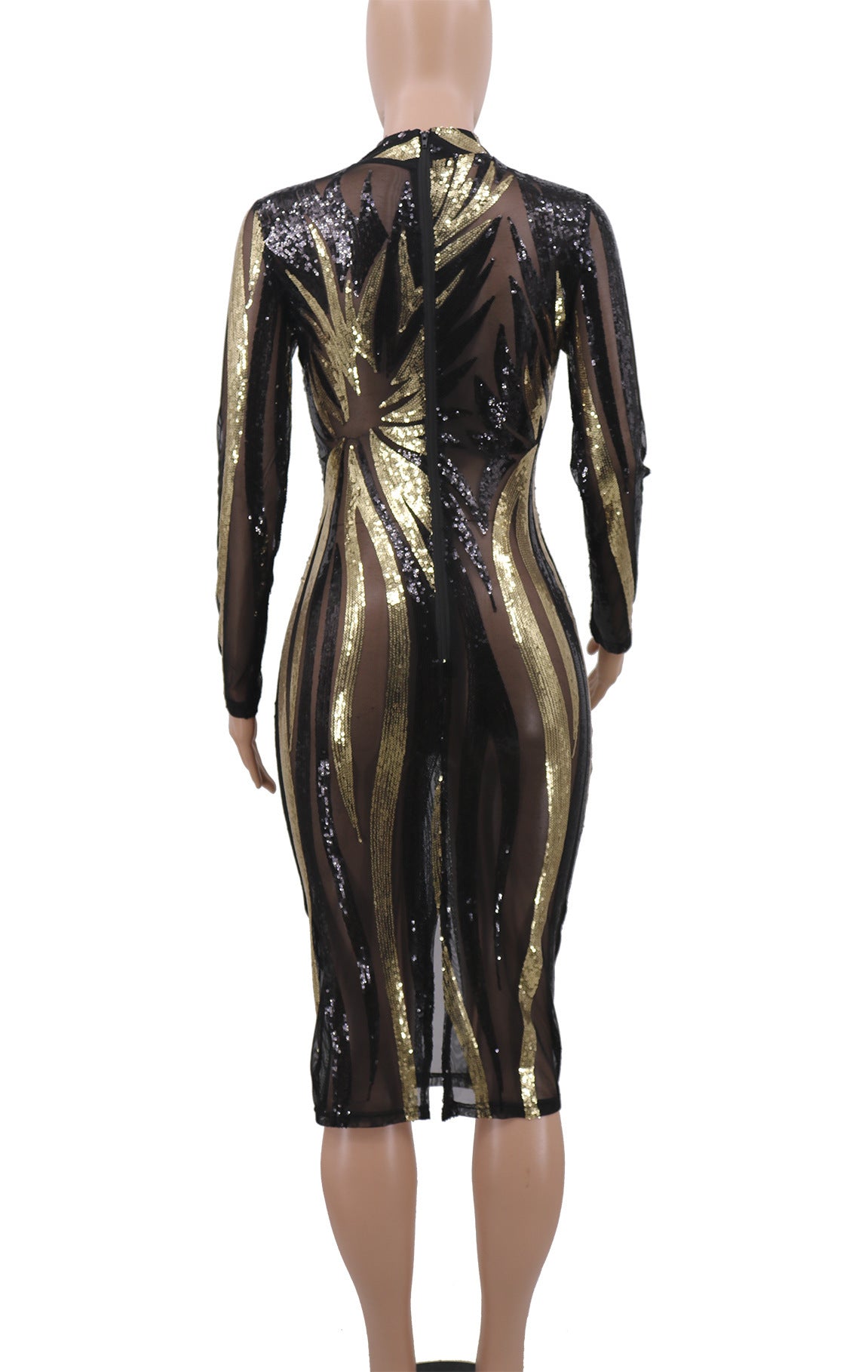 Summer Women's Sequins Tight-Fitting Long-Sleeve Party Dress 17