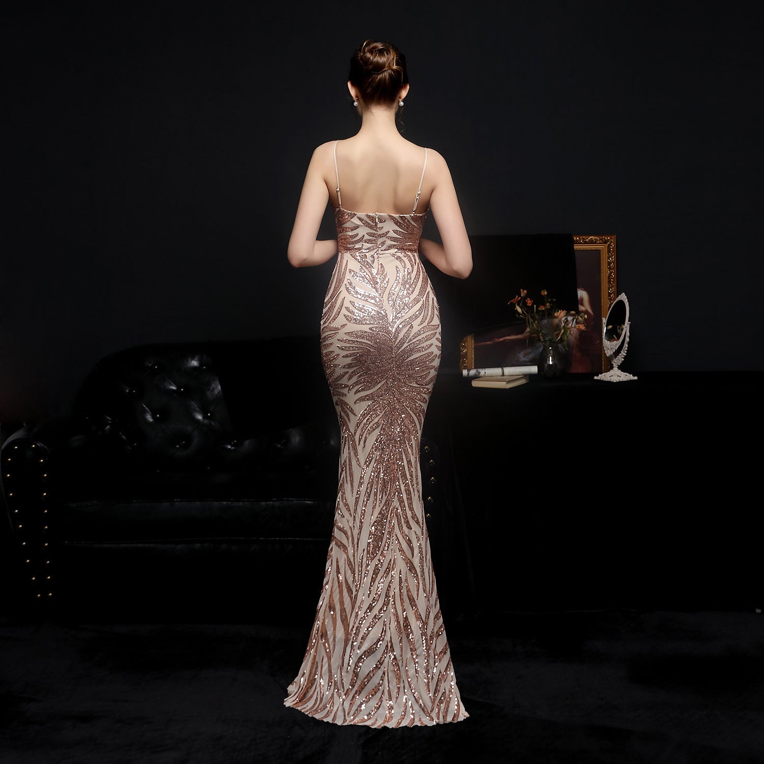 Summer Sequin Strap Mermaid Long Evening Dress 9