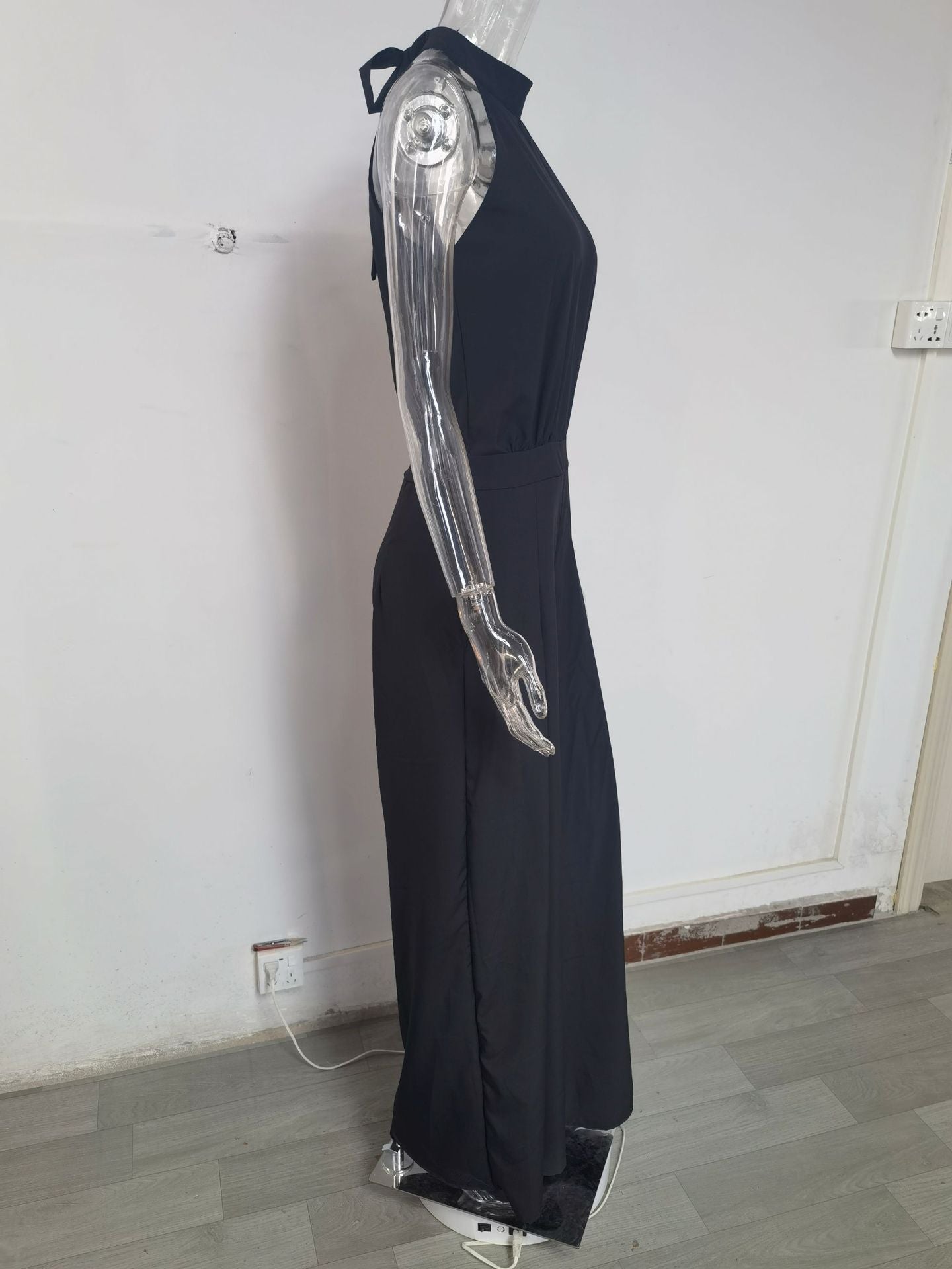 Summer Women Elegant Lace-Up Sleeveless Halter Neck Print Jumpsuit 50