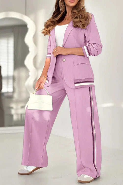 Chic Solid Color Career Two Piece Suit 27