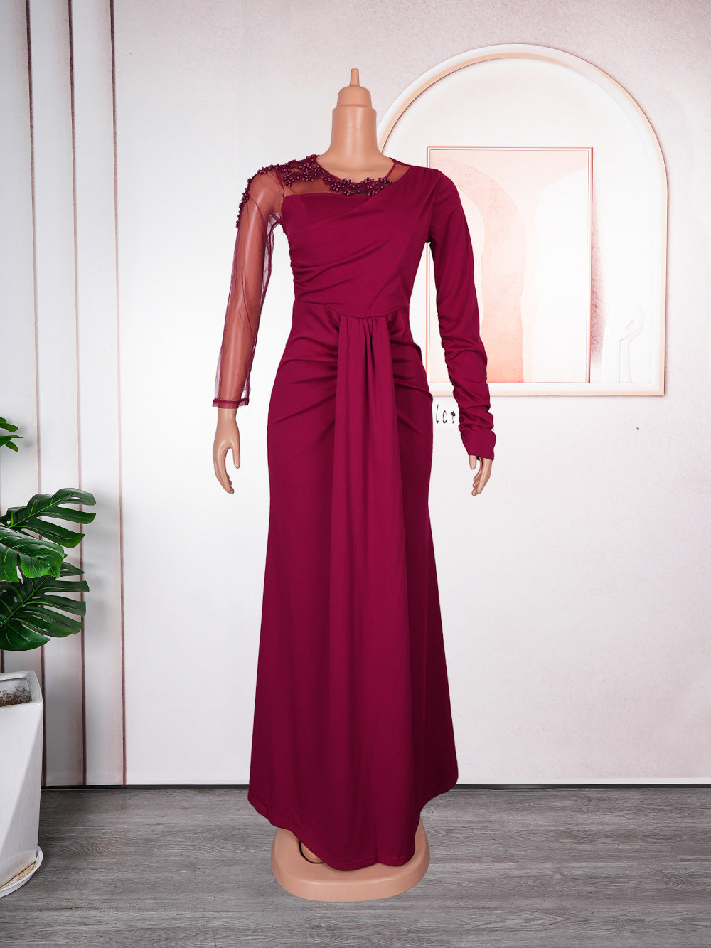 African Women Long Sleeve Formal Party Maxi Dress 11