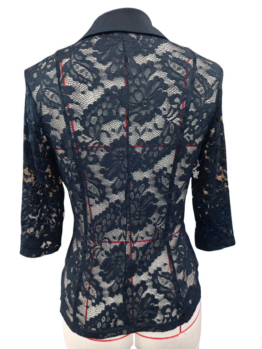 Spring Elegant Solid Color Fashion Lace Patchwork Women's Blazer Jacket 14