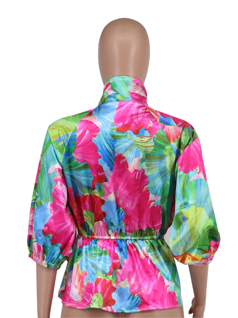 Spring Summer Women's Round Neck Fashion Casual Shirt 14