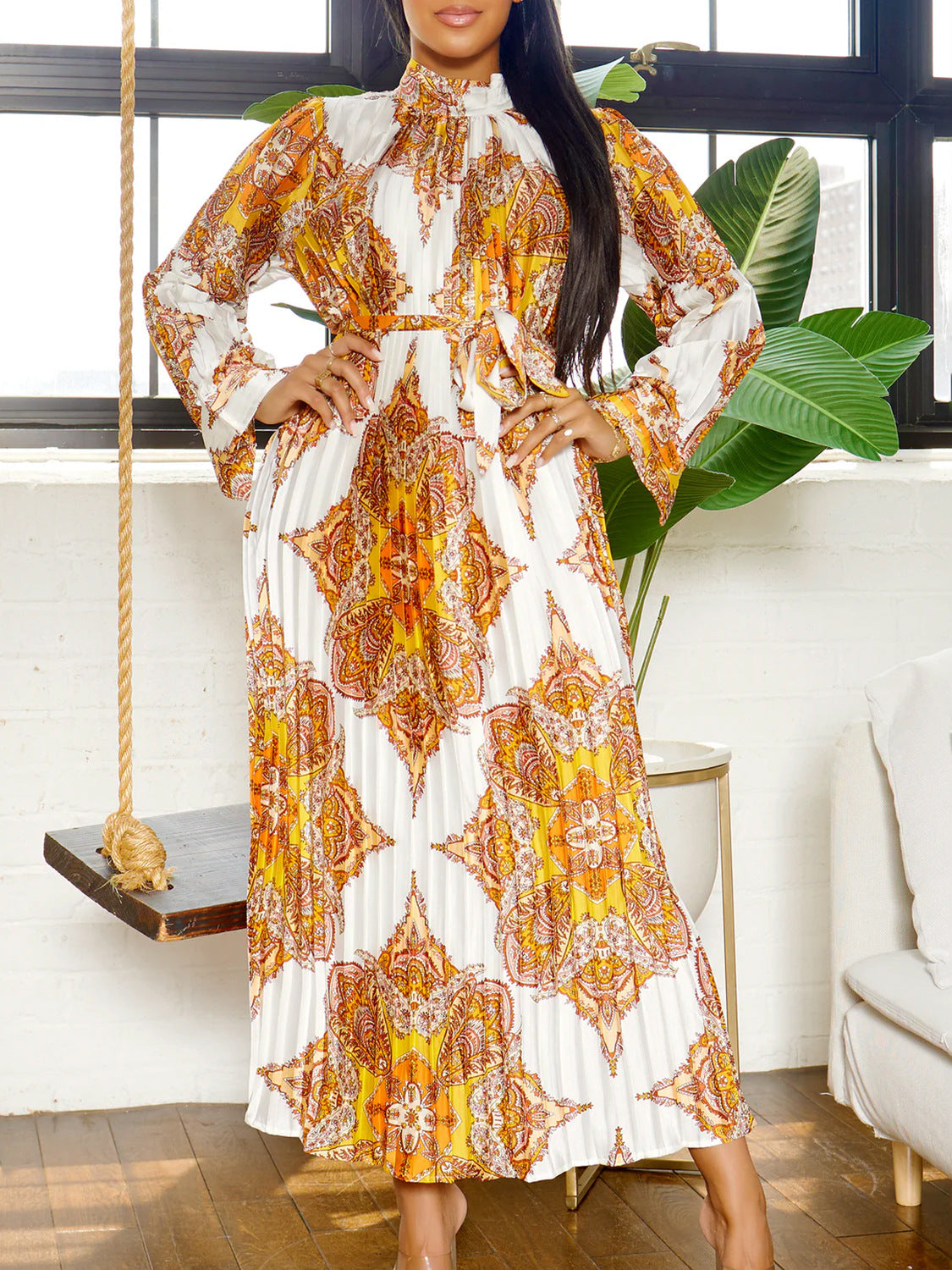 Women Autumn Printed Long Sleeve African Dress 7