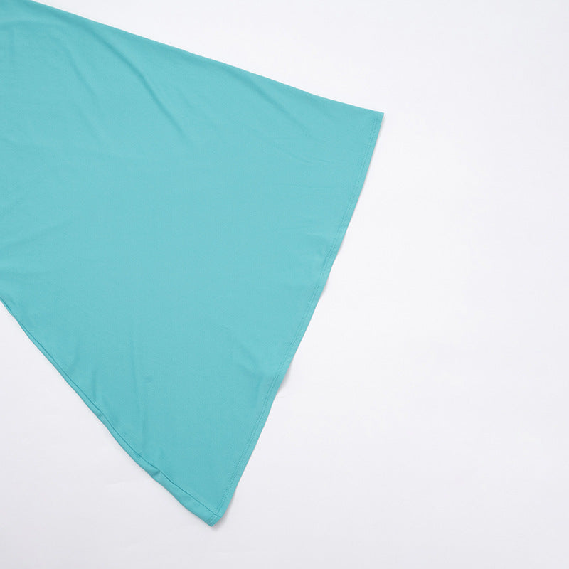 Women Off-Shoulder Bell Bottom Long-Sleeved Top and Skirt Two-Piece Set 26