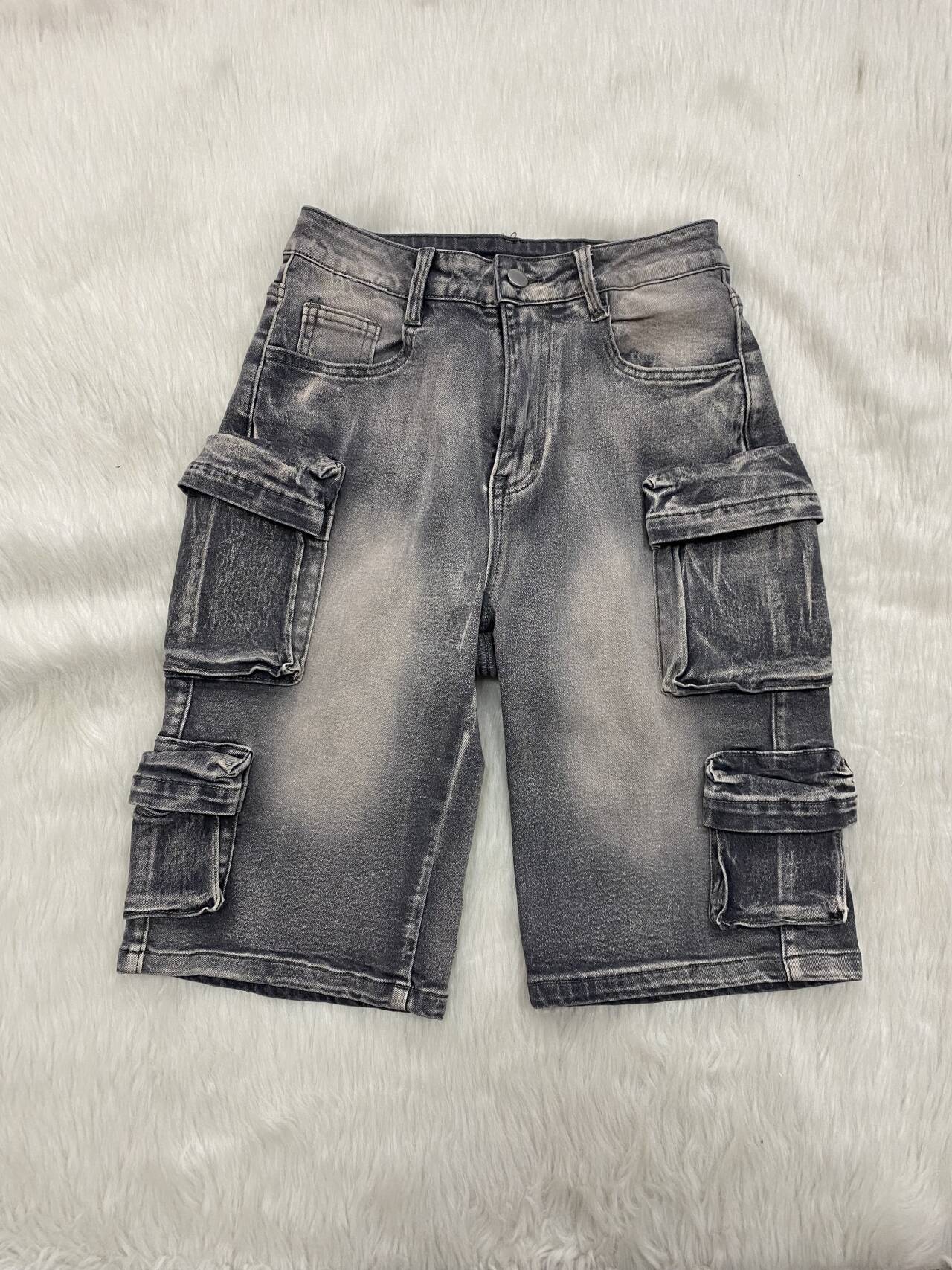 Women Summer Loose Casual Large Pocket Washed Shorts 9