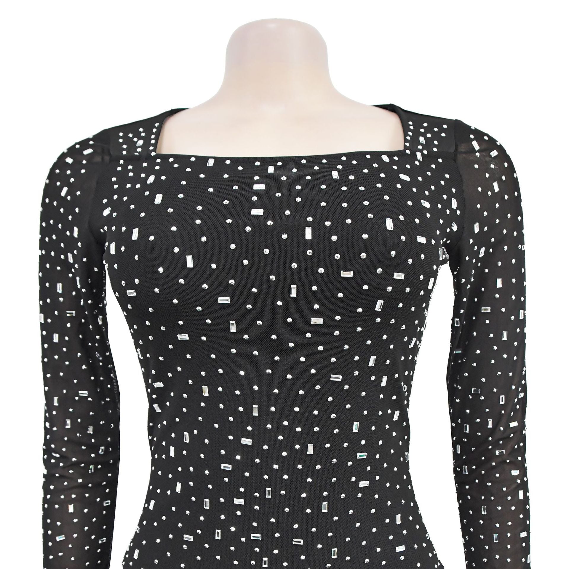 Women Beaded long sleeve Off Shoulder dress（customized,MOQ 6pcs/size/color,process time 7-10 days） 9