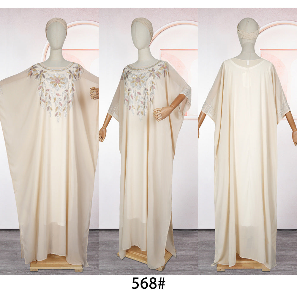 Muslim Robe Plus Size Women's African Two-Piece Dress Set 8