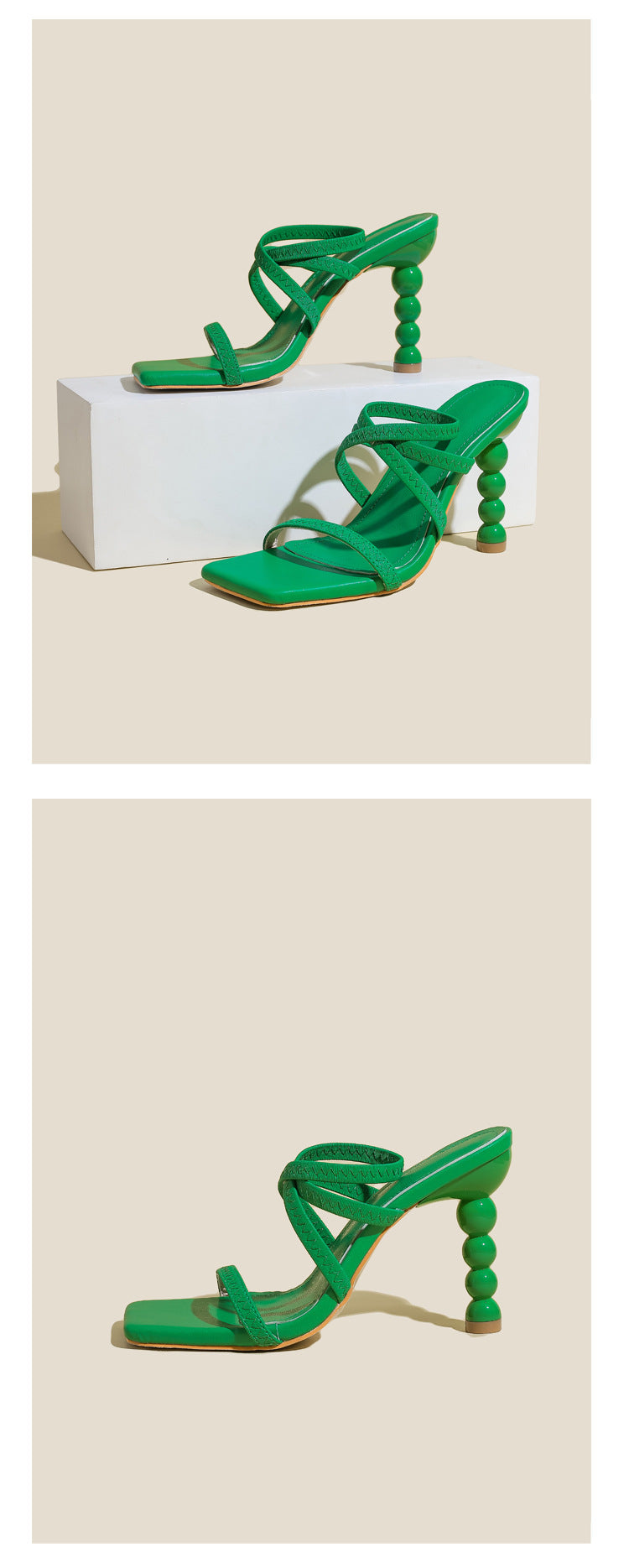 Spring Trend High Heels Slip-On Comfortable Sandals Stiletto 12