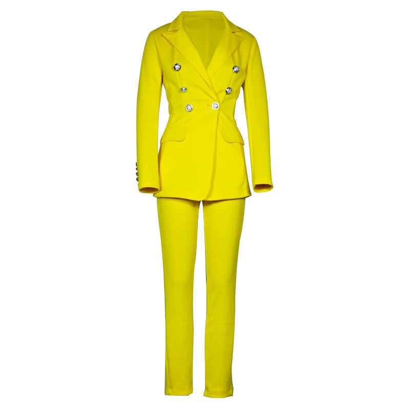 Women Autumn Casual Blazer and Pant Two-Piece Set 7