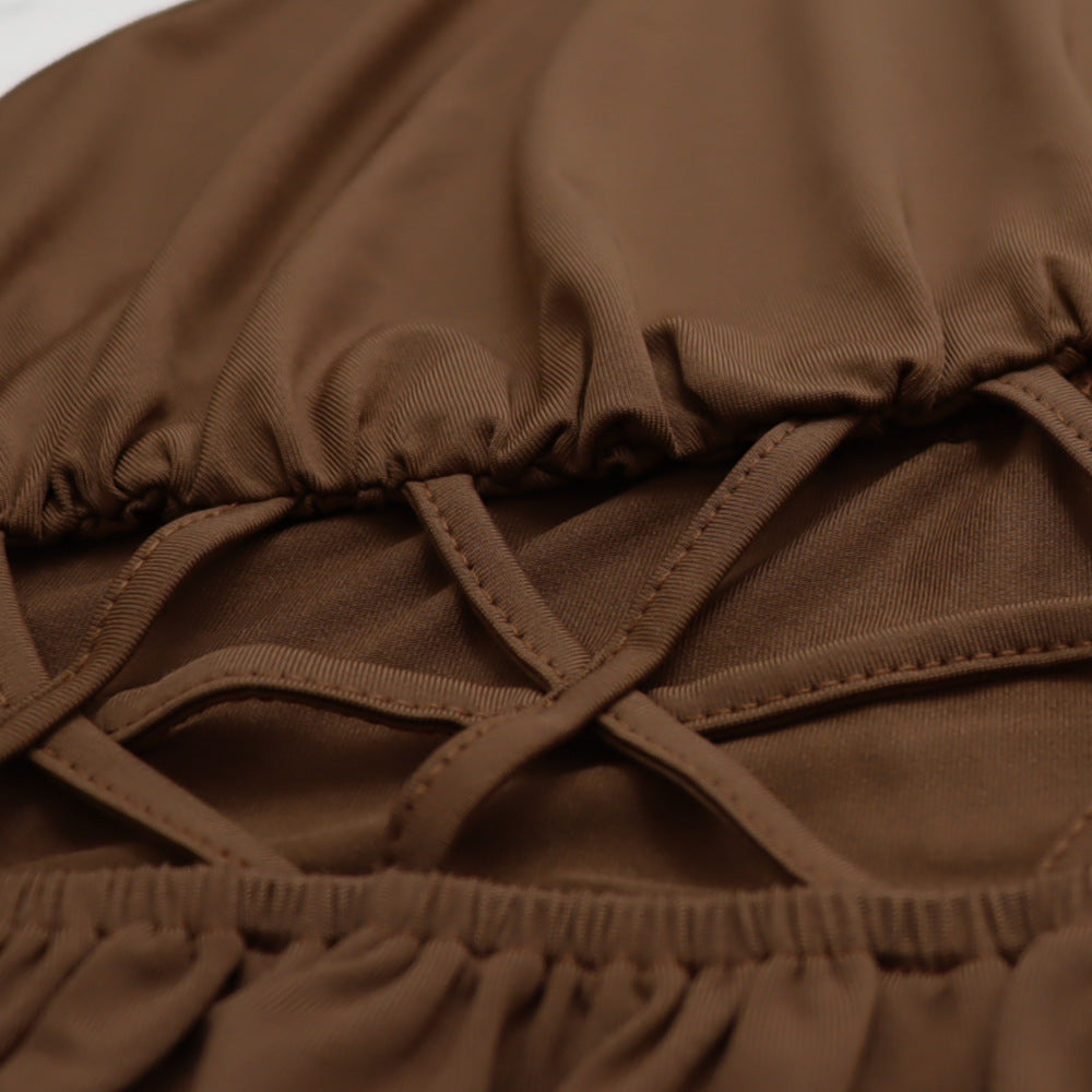 Women Sexy Cutout Backless Tie Casual Slit Dress 17