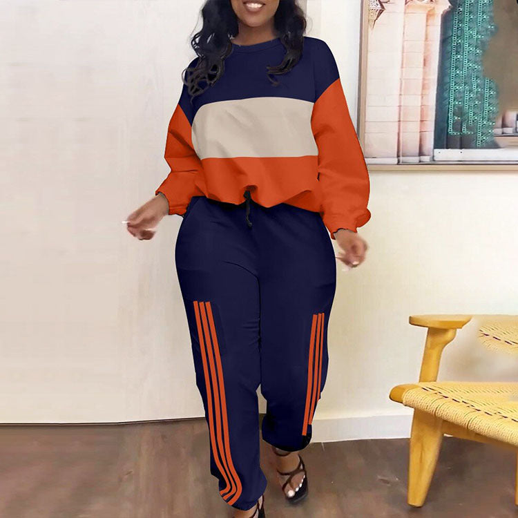 Women's Sexy Casual Printed Pants And Pullover Top Two Piece Set 5