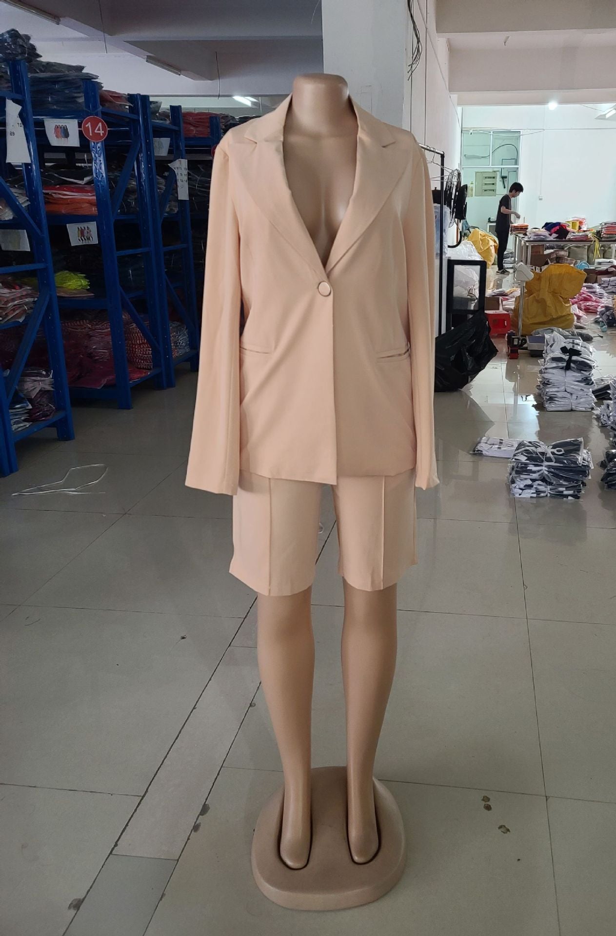 Women Career Blazer and Shorts Two-Piece Set 21