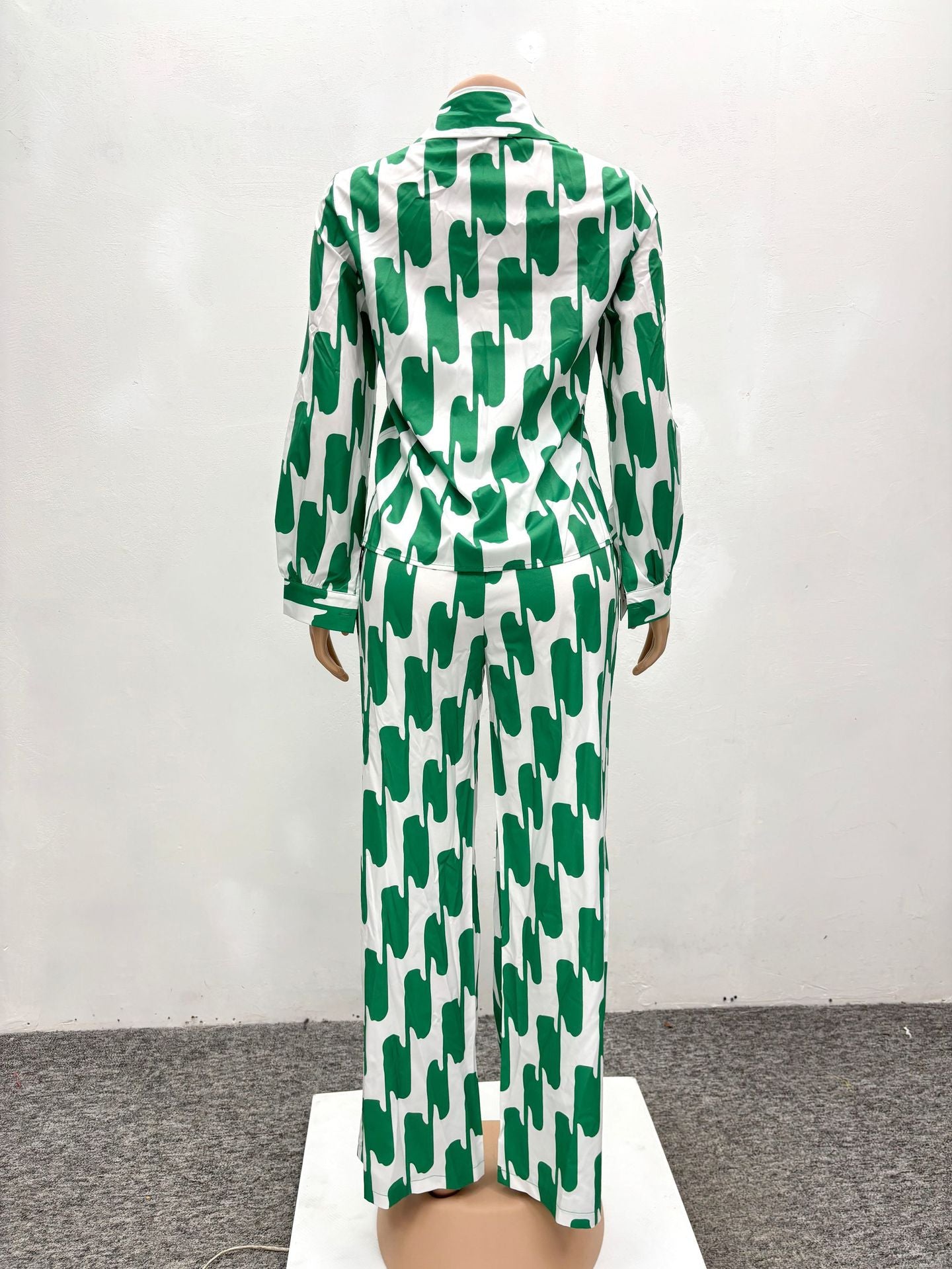 African Suit Women Loose Long Sleeve Shirt Trousers Women Autumn Casual Two-Piece Set 7