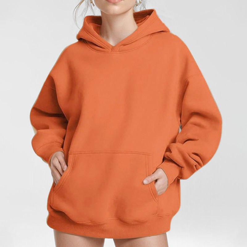 Autumn Loose Solid Color Hooded Pocket Fashion Hoodies 27