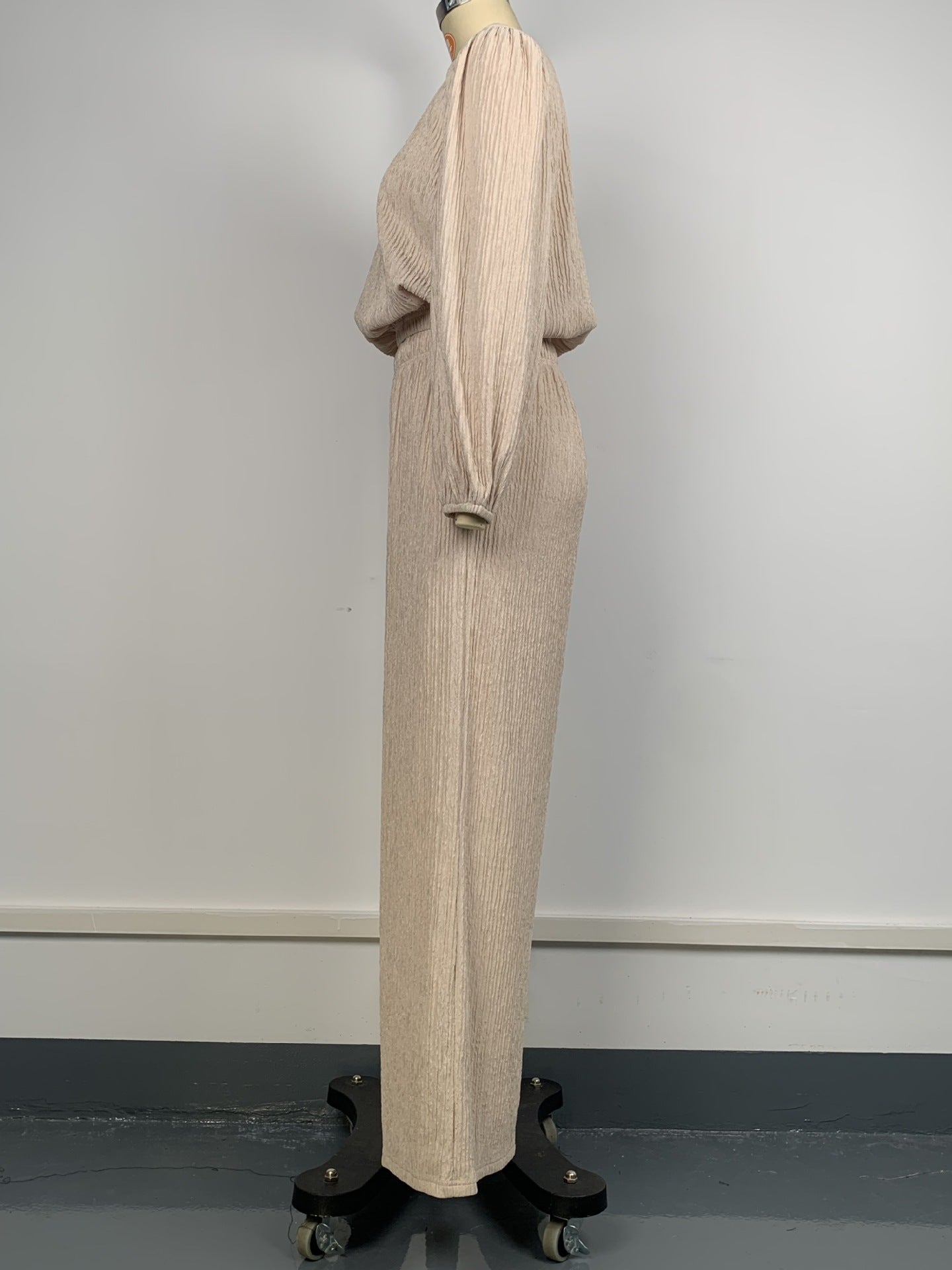 Women loose casual long-sleeved top and pleated pant two-piece set 6