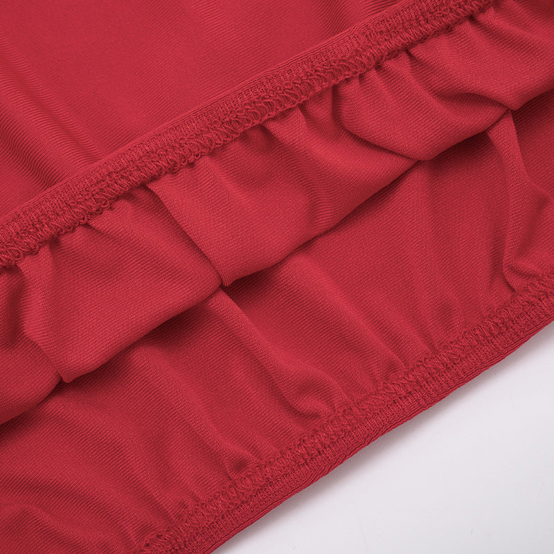 Women Off-Shoulder Bell Bottom Long-Sleeved Top and Skirt Two-Piece Set 39